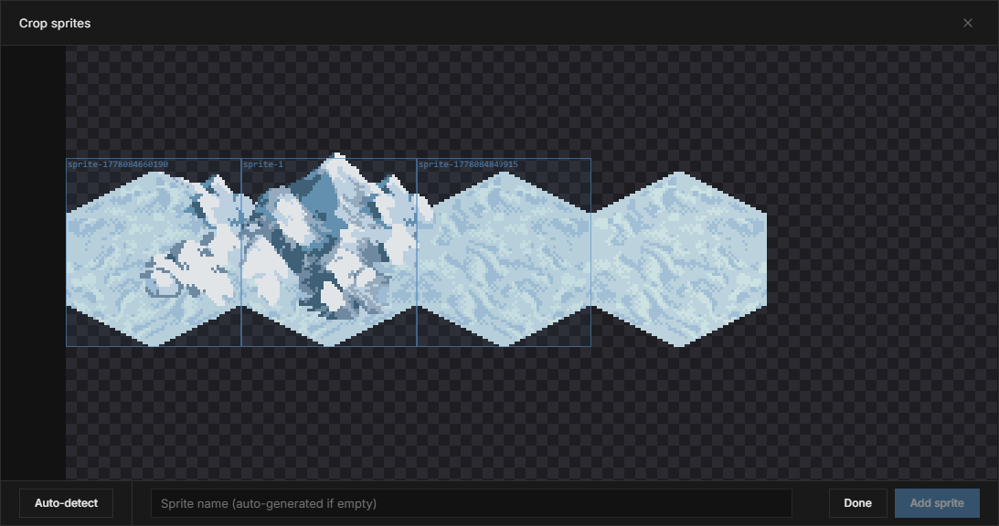 Crop Assets Dialog